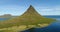 Aerial drone video of Iceland nature Kirkjufell mountain landscape West Iceland