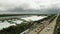 Aerial drone video Rickenbacker Causeway Miami Boat Show
