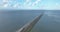 Aerial drone video showcases the grandeur and engineering prowess of the Afsluitdijk, a massive dam and dike system that