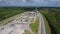 Aerial drone video Turnpike service plaza Fort Drum Florida