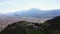 Aerial drone view from above Fort de La Bastille on the panorama of Grenoble - France, French Alps