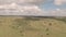 Aerial drone view of african safari game reserve landscape in Laikipia