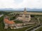 Aerial drone view Alaverdi Monastery in Kakheti, Georgia