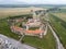 Aerial drone view Alaverdi Monastery in Kakheti, Georgia