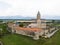 Aerial drone view Alaverdi Monastery in Kakheti, Georgia