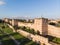 Aerial Drone View of Ancient Constantinople`s Walls in Istanbul / Byzantine Constantinople Entrance is Dedicated to Belgrade.