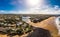 Aerial drone view of Bargara beach and surroundings, Queensland, Australia