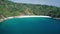 Aerial drone view of beautiful empty tropical beach in Phuket