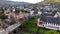 Aerial Drone view of Bernkastel-Kues, Cute German Town in Mosel Valley at Autumn. Rhineland-Palatinate, Germany