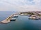 Aerial Drone View of Bostanci Sea Bus and Steamboat Ferry Pier / Istanbul Seaside.