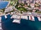 Aerial Drone View of Bostanci Sea Bus and Steamboat Ferry Pier / Istanbul Seaside.