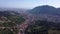 Aerial Drone View of Brasov. Old City Center and multiple residential buildings
