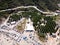 Aerial Drone View of Buildings, Trees at Erdek Turankoy / Balikesir Turkey.