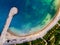 Aerial Drone View of Caddebostan Cove Beach / Istanbul Seaside