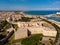 Aerial drone view, Castello Svevo, Trani region, Barletta