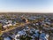 Aerial drone view of the Cathedral of the Sacred Heart of Jesus, a catholic church in Broken Hill, New South Wales, Australia