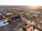 Aerial drone view of the Cathedral of the Sacred Heart of Jesus, a catholic church in Broken Hill, New South Wales, Australia