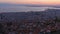 Aerial drone view of city of Thessaloniki at sunset, North Greece