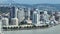 Aerial drone view of they cityscape of New Westminster and Annacis Island