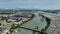 Aerial drone view of the cityscape of New Westminster and Annacis island