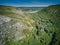 Aerial drone view of cliffs and plains