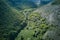 Aerial drone view of cliffs and plains near village Tsipova,