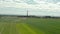 Aerial drone view. Coal power plant, Big Pipe. low flight