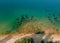 Aerial drone view of coastline scenery in Dungun, Terengganu, Malaysia