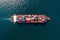 Aerial Drone View Of Container Cargo Ship In Sea AI generated