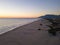 Aerial Drone View Evening Dusk Beach Patara