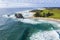 Aerial drone view of Glasshouse Rocks at NSW South Coast, Australia