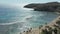 Aerial drone view of Hanauma Bay nature preserve on Oahu, Hawaii