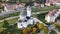 Aerial drone view of the Historic Centre of Sighisoara, Romania