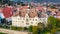 Aerial drone view of the Historic Centre of Sighisoara, Romania