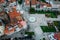 Aerial drone view of historic city of Braga in northern Portugal