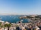 Aerial Drone View of Istanbul Kadikoy Seaside Square