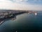 Aerial Drone View of Istanbul Uskudar Seaside.