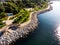 Aerial Drone View of Kadikoy Moda Seaside in Istanbul