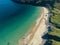 Aerial drone view on Keem bay and beach