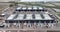 Aerial drone view of a large datacenter under construction, internet infrastructure building at Agriport, The