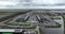 Aerial drone view of a large datacenter under construction, internet infrastructure building at Agriport, The