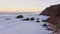 Aerial Drone View of Lisbon Beach, on the Portugal Coast by Sintra at Praia da Adraga, a Beautiful S