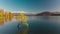 Aerial drone view of The Lonely tree of Lake Wanaka, New Zealand