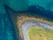 Aerial drone view of nature coastline of remote place