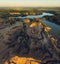 Aerial drone view of nature landscape