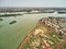 Aerial Drone view of niarela Quizambougou Niger Bamako Mali