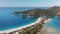 Aerial drone view Oludeniz beach Turkey Mediterranean cost