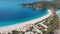 Aerial drone view Oludeniz beach Turkey Mediterranean cost