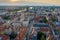 Aerial drone view on Opole town hall