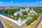 Aerial drone view of Orthodox Spaso-Preobrazhensky male Monastery. Yaroslavl, Russia